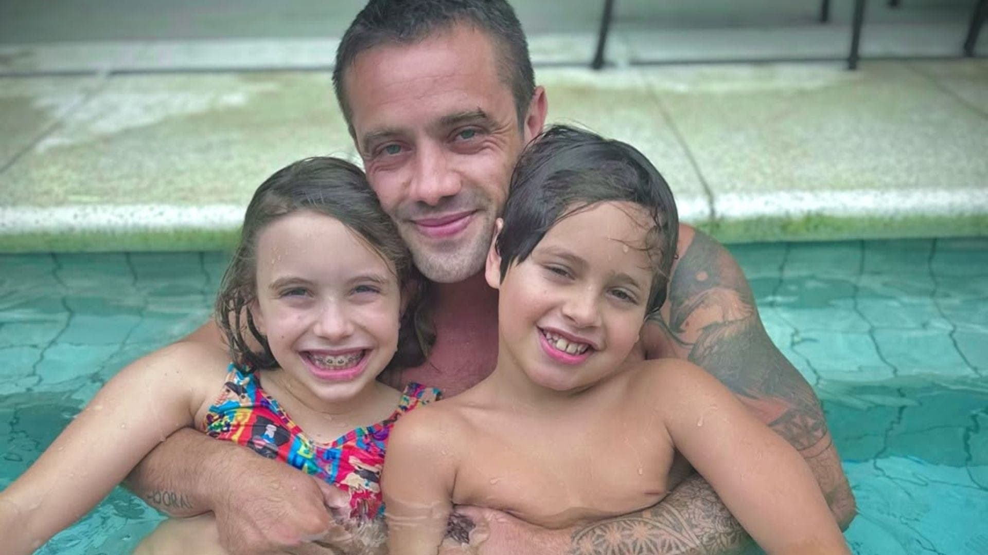 Rafael Cardoso com os filhos
