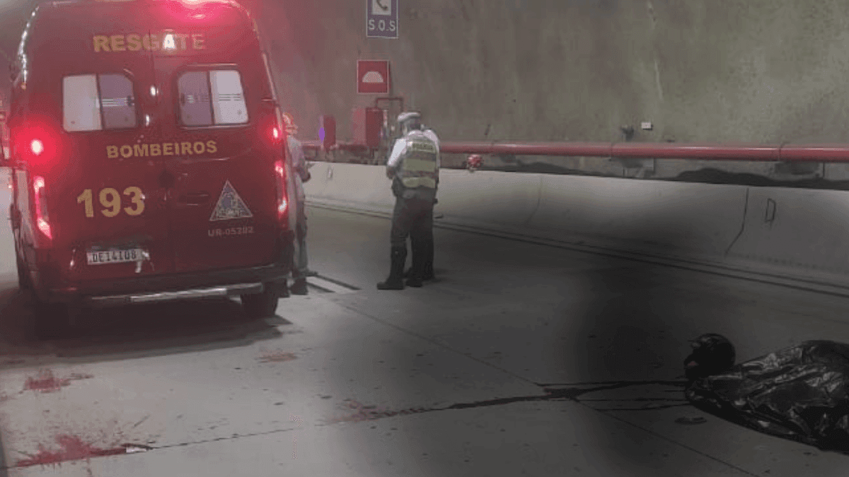 Jovem de 19 anos morre após acidente de trânsito em túnel da Tamoios