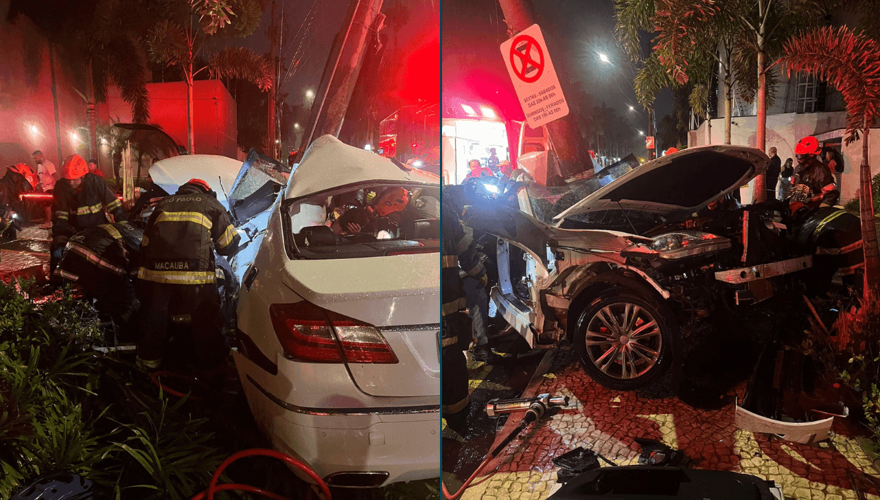 O acidente ocorreu por volta das 21h43