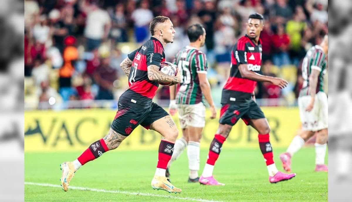 Cebolinha comemora gol no Fla-Flu