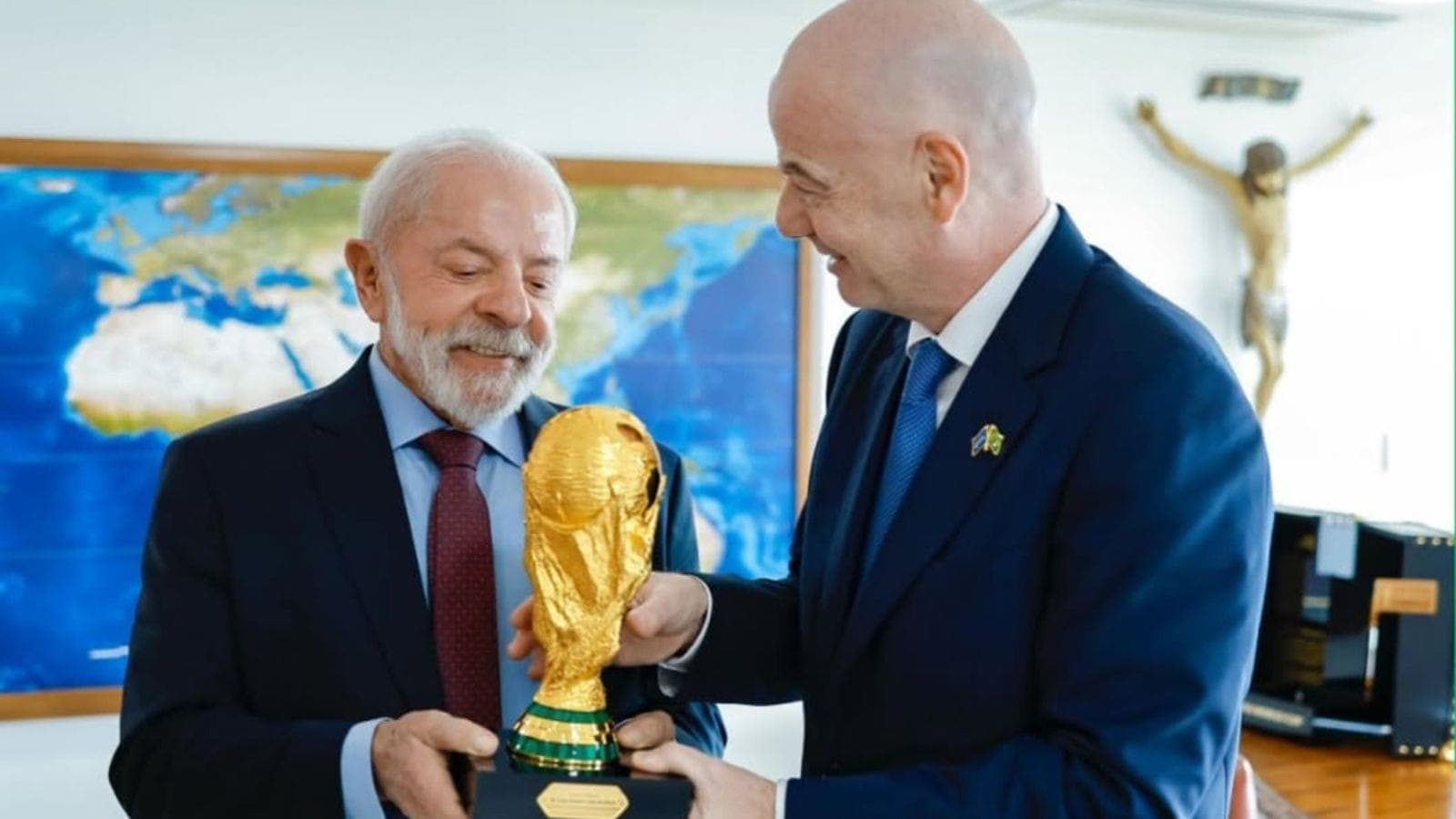 Lula e Gianni Infantino, presidente da Fifa