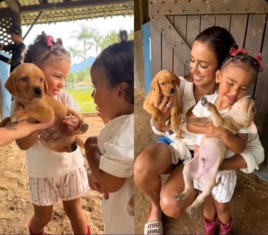 Mavie, filha de Neymar, pede cachorro caramelo