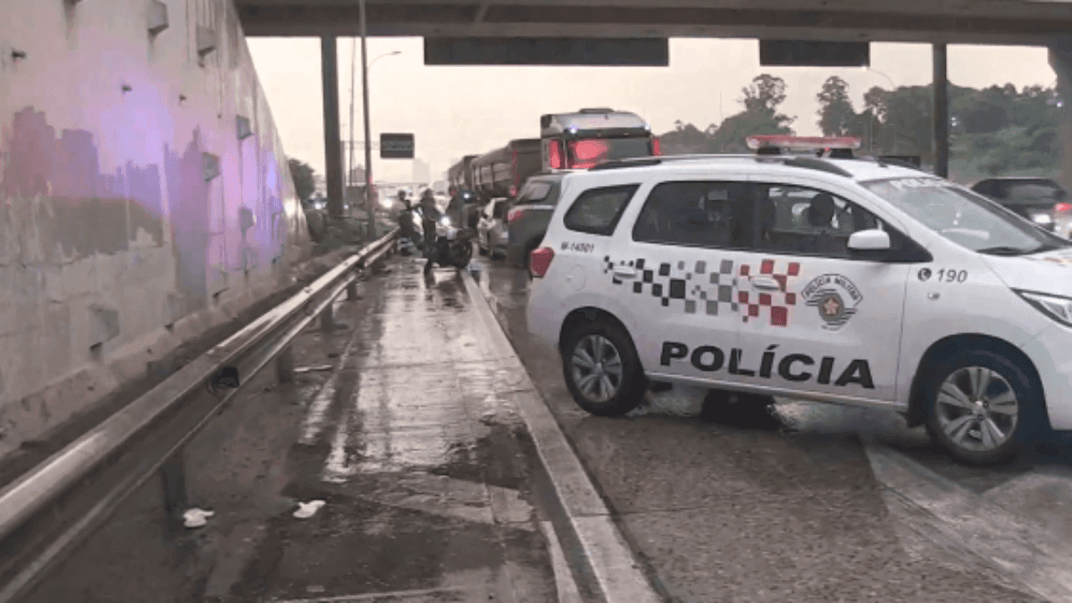 Polícia no local do crime