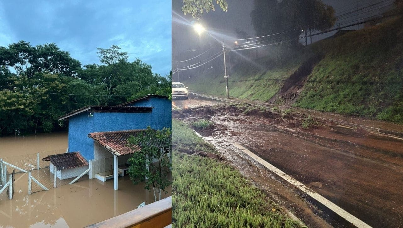 Estragos na região devido às fortes chuvas