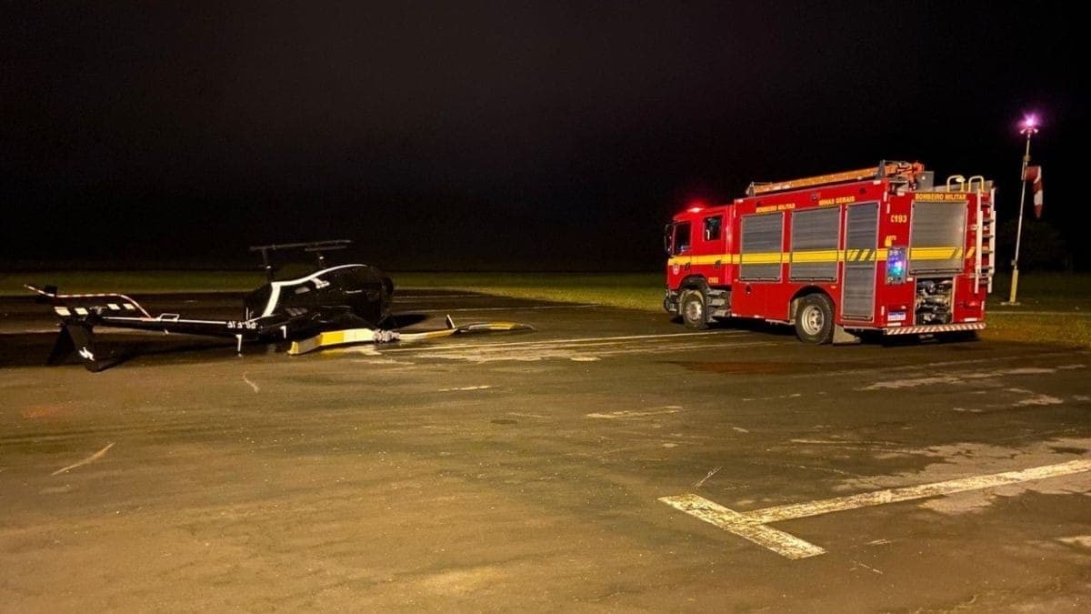 Helicóptero cai no aeroporto de Caxambu (MG)