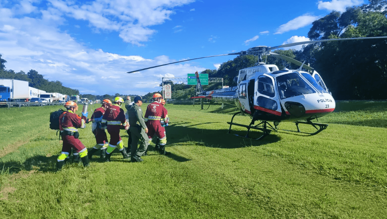 Vítima com traumatismo craniano foi levada pelo helicóptero Águia ao HC da Unicamp