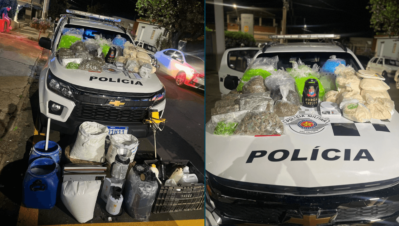 Todo material apreendido na ação