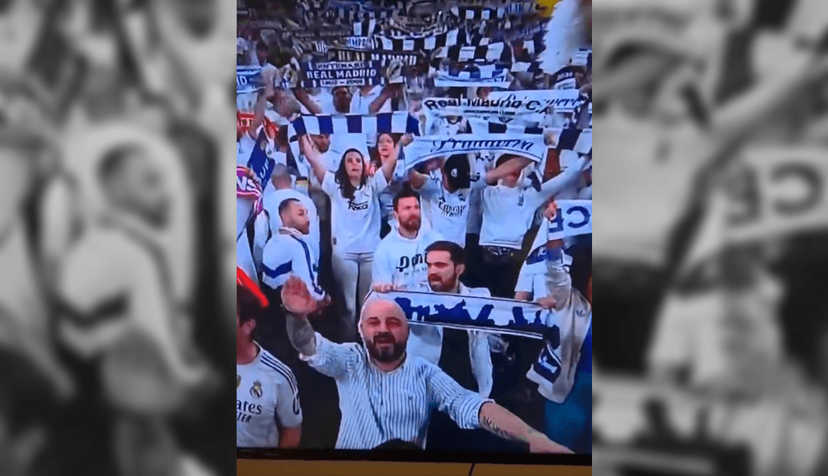 Torcedor do Real faz gesto nazista