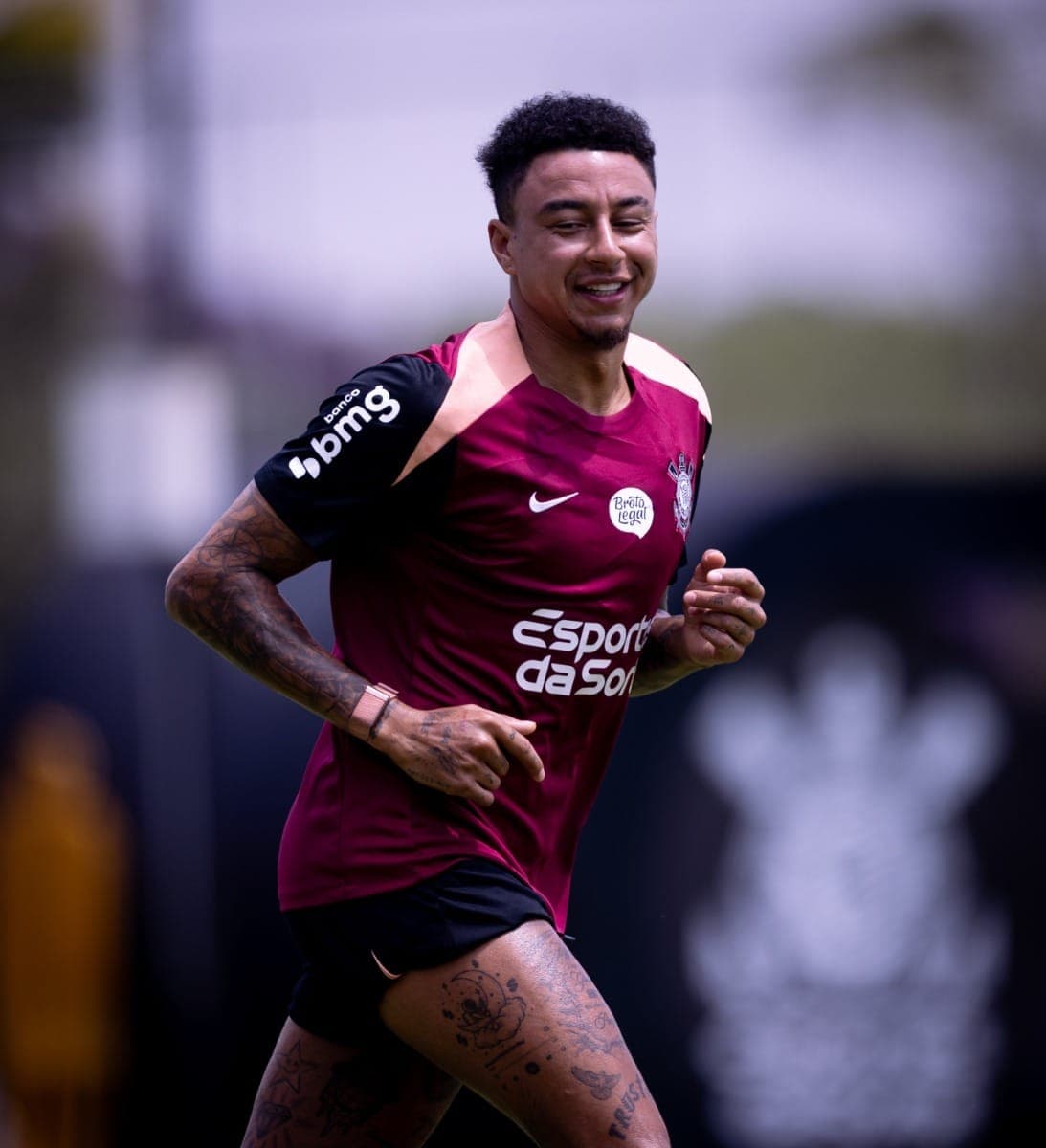 Jesse Lingard em treino do Corinthians
