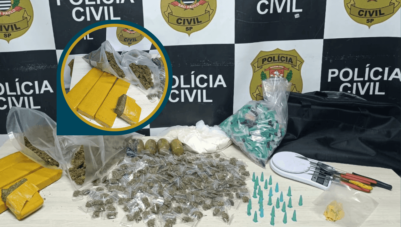 Ao todo foram apreendidos 3,5 kg de drogas 