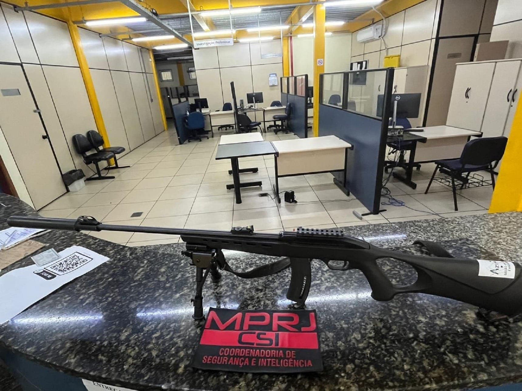 Arma apreendida na operação
