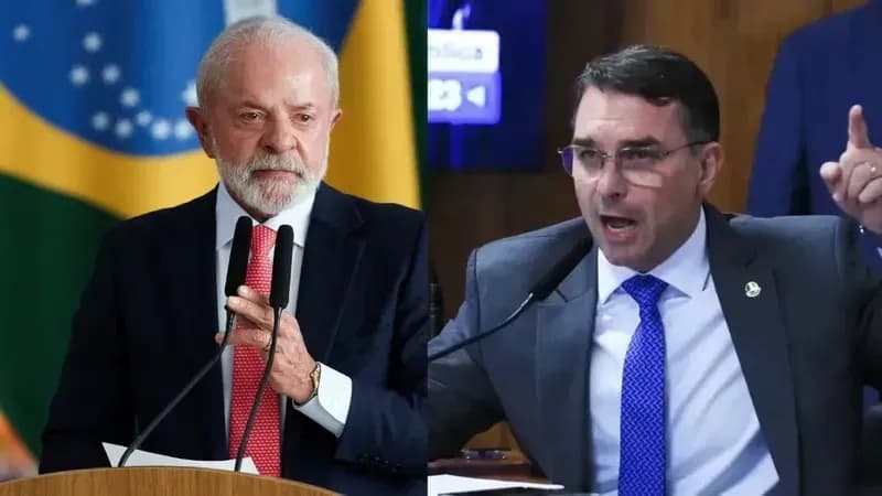 Lula e Flávio Bolsonaro