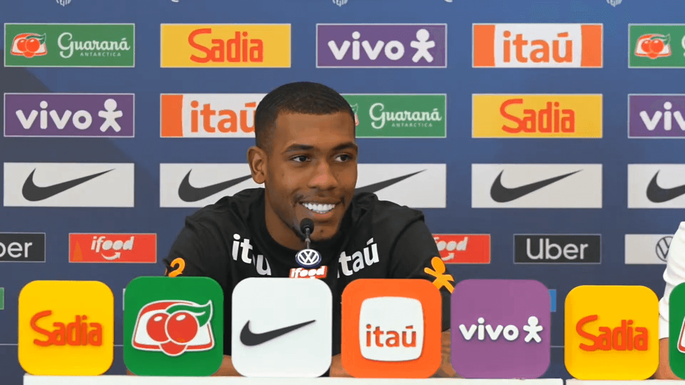Rayan, em coletiva da Seleção Brasileira