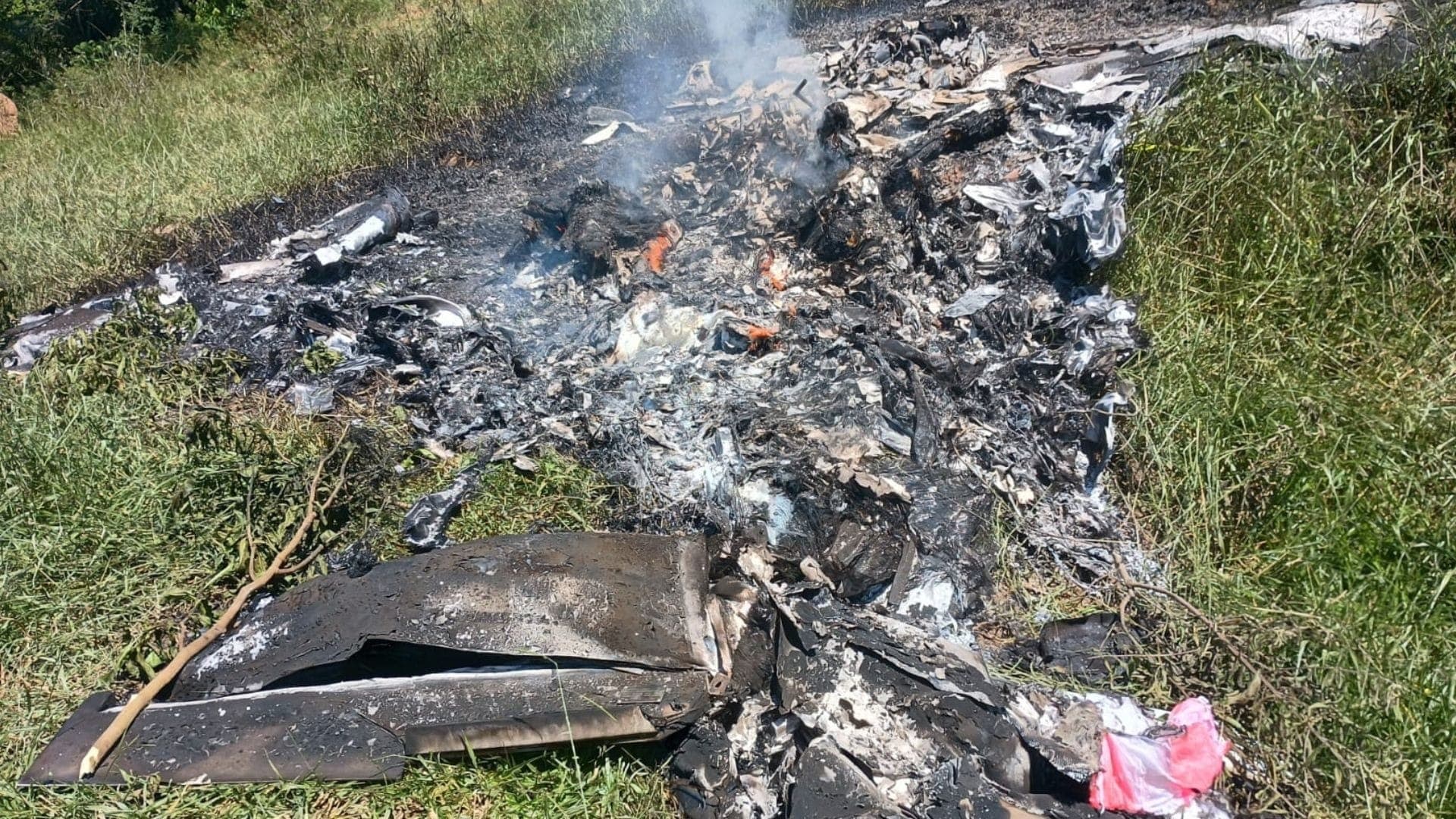 Destroços do acidente