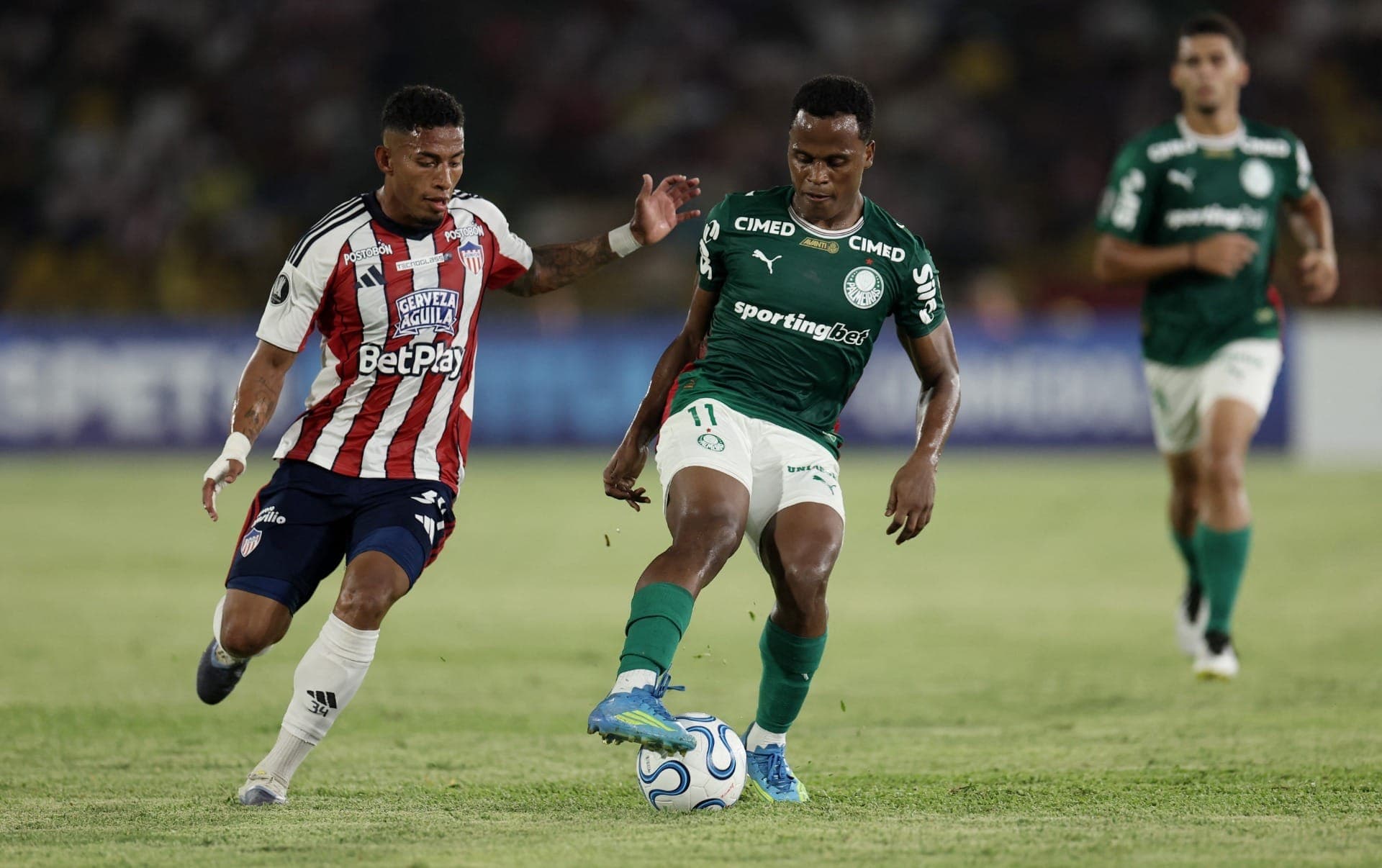Arias no jogo do Palmeiras