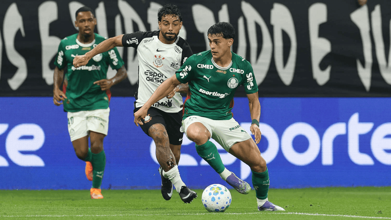 Matheus Bidu e Sosa em Corinthians x Palmeiras