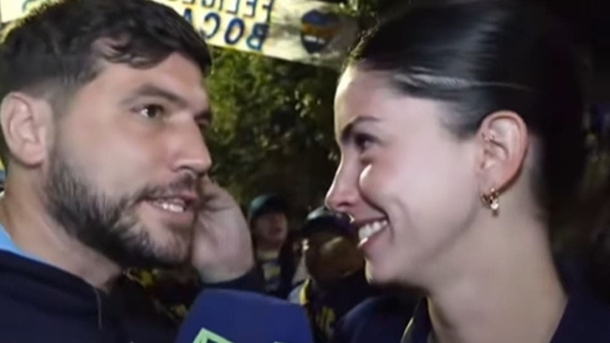 Repórter da AZZ com torcedora do Boca Juniors