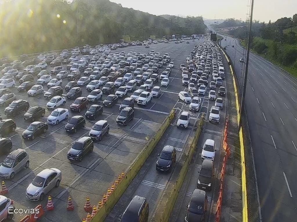 Congestionamento na Rodovia dos Imigrantes
