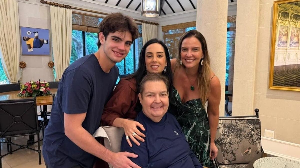 Faustão com os filhos Rodrigo e Lara