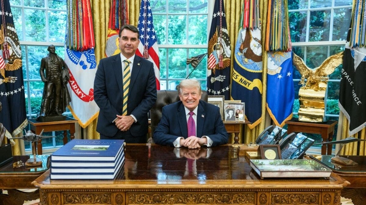 Flávio Bolsonaro e Donald Trump