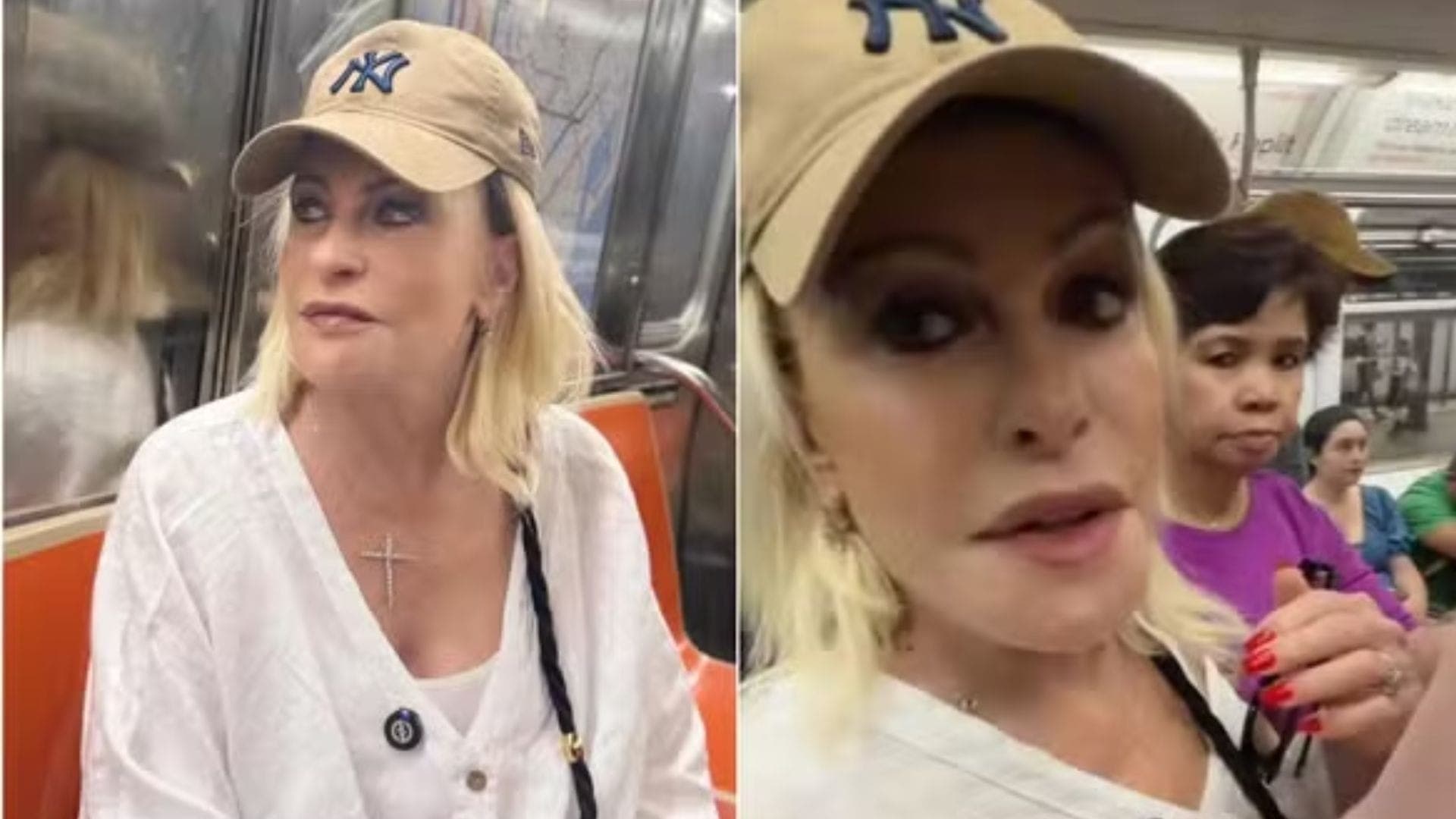 Ana Maria Braga no metrô em NY