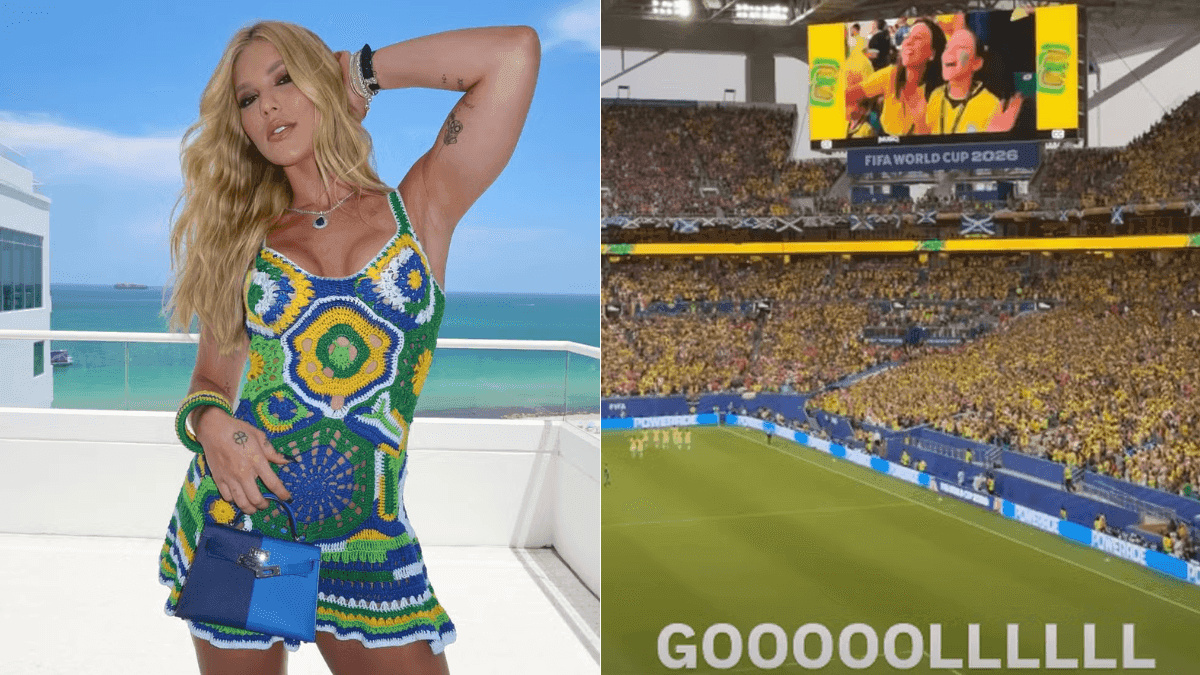Virginia Fonseca comemora gol de Vini Jr.