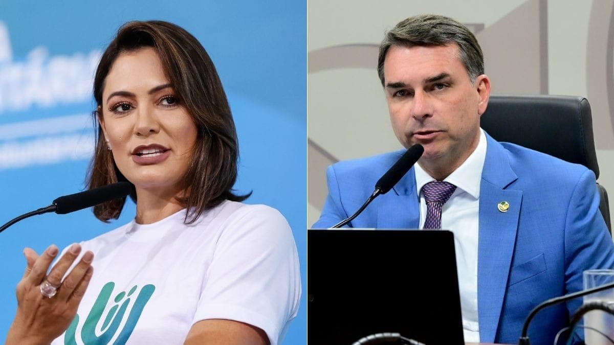 Michelle e Flávio Bolsonaro 