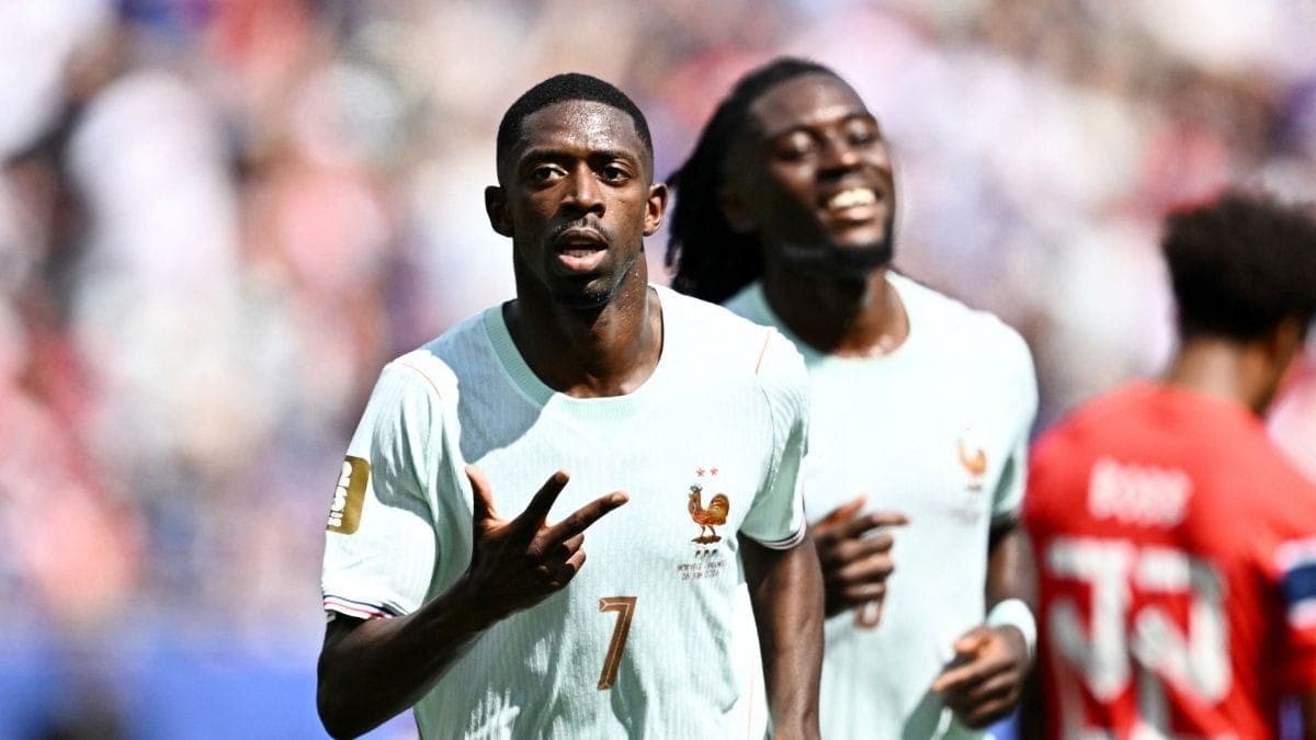 Dembelé marcou 3 gols na vitória da França