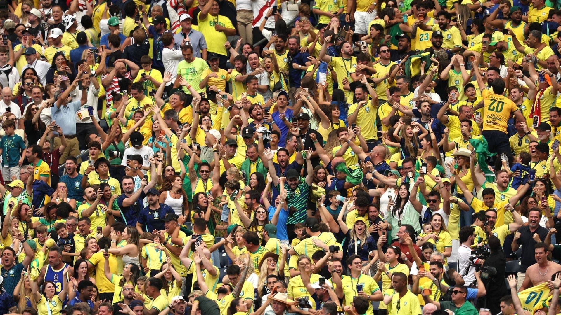 Torcida brasileira explode após virada do Brasil