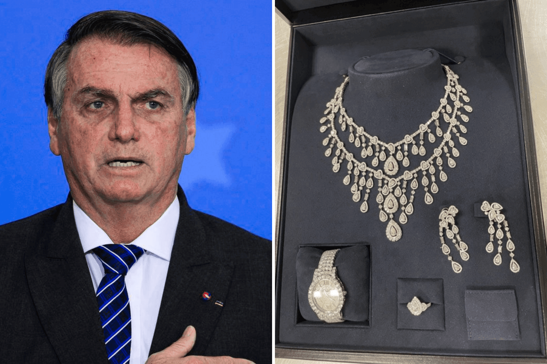 Ex-presidente Jair Bolsonaro e joias
