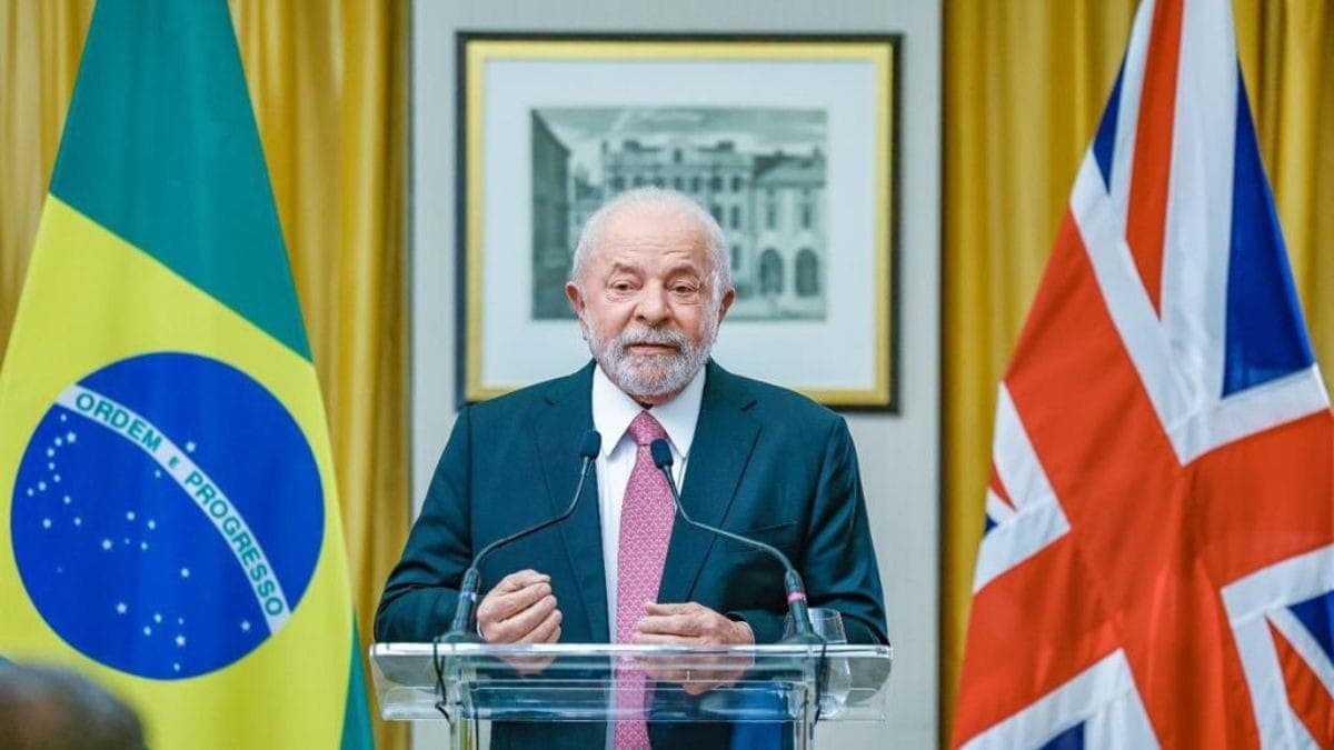 Lula em coletiva de imprensa em Londres, na Inglaterra 