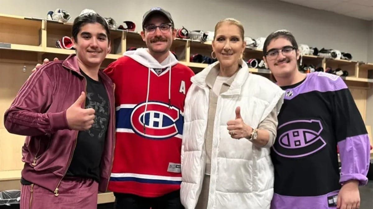 Céline Dion apareceu ao lado dos filhos