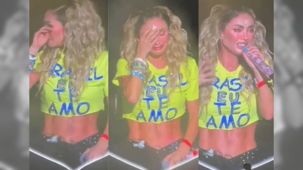 Anahí chora durante show em São Paulo