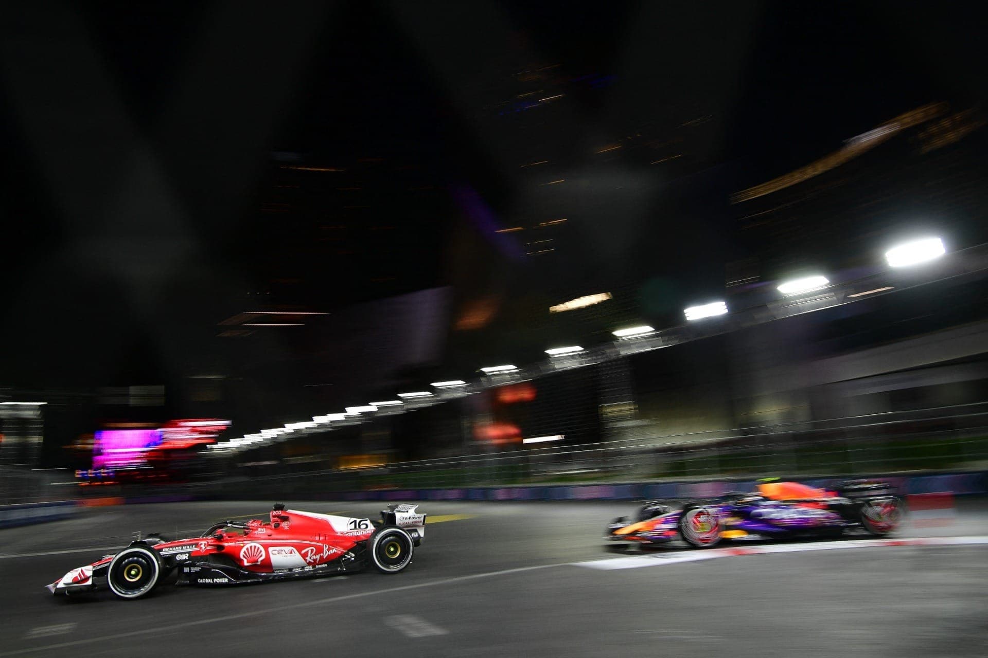 Leclerc e Perez no GP de Las Vegas