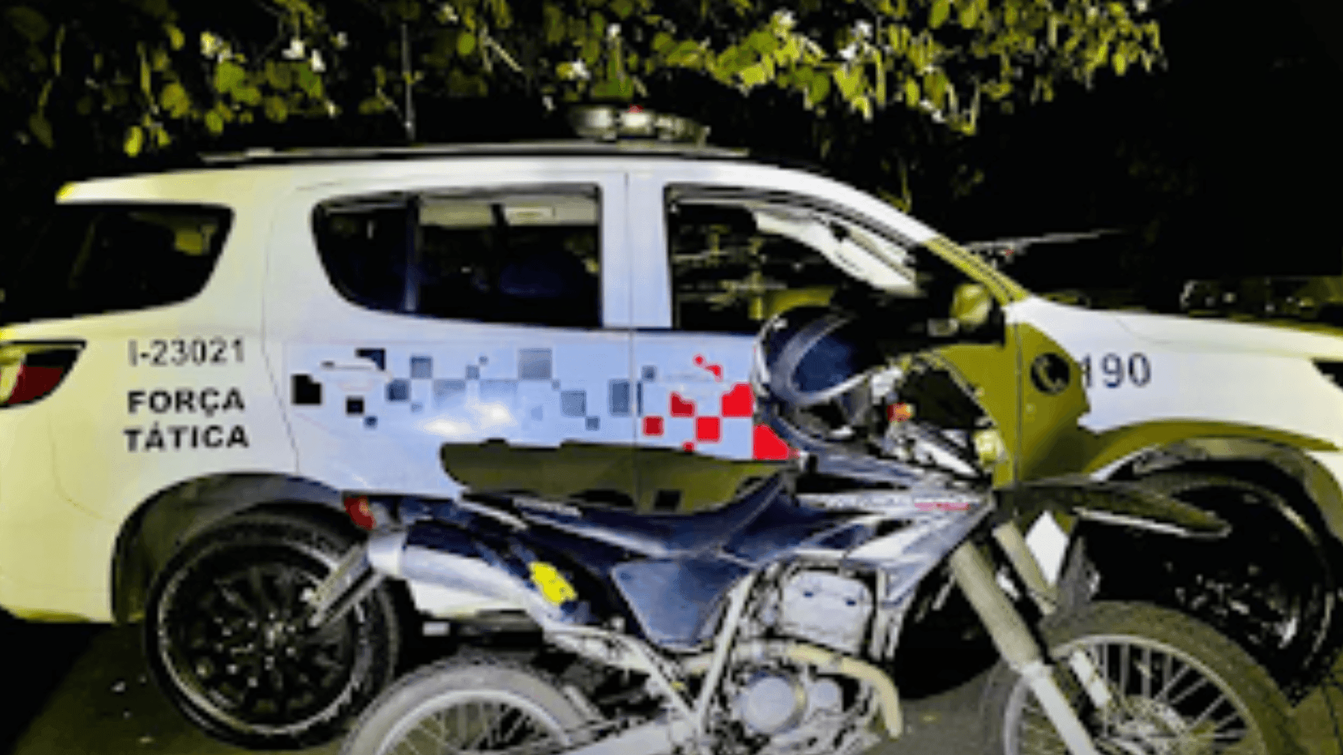 A moto foi recuperada pela PM