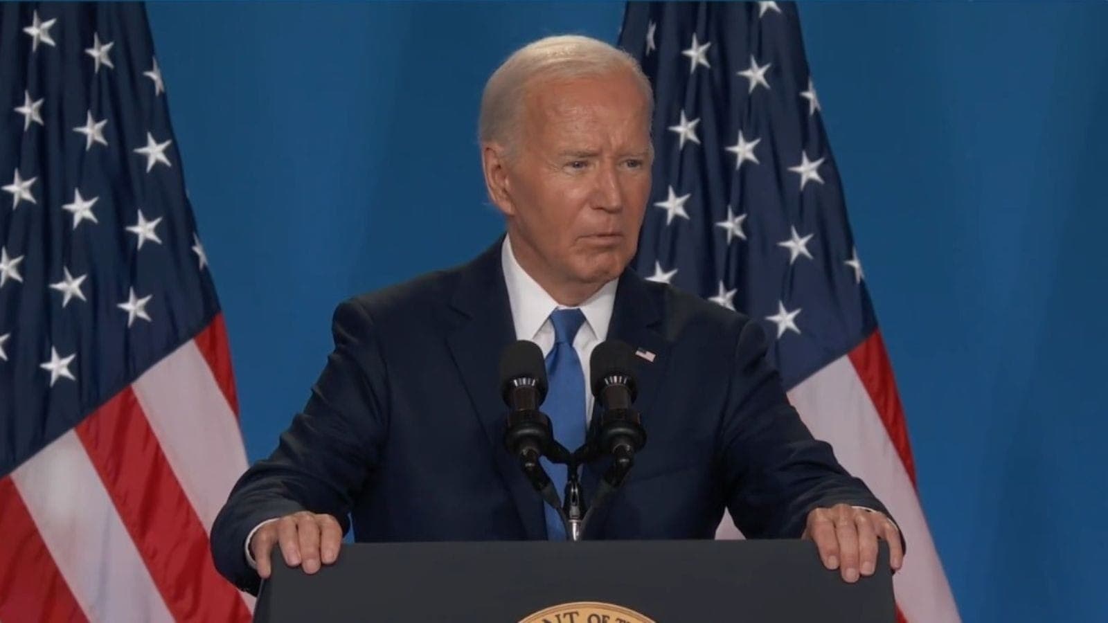 Joe Biden em coletiva de imprensa