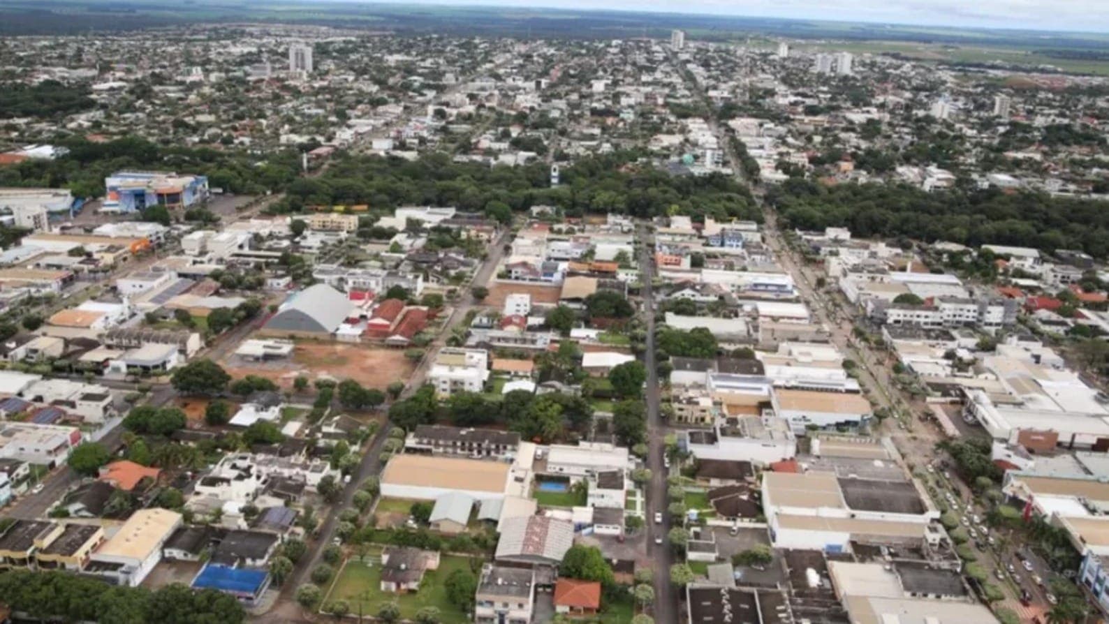 Vista aérea de Sorriso, em Mato Grosso