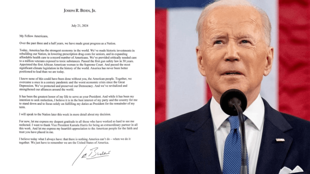 Carta de Biden desistindo da reeleição