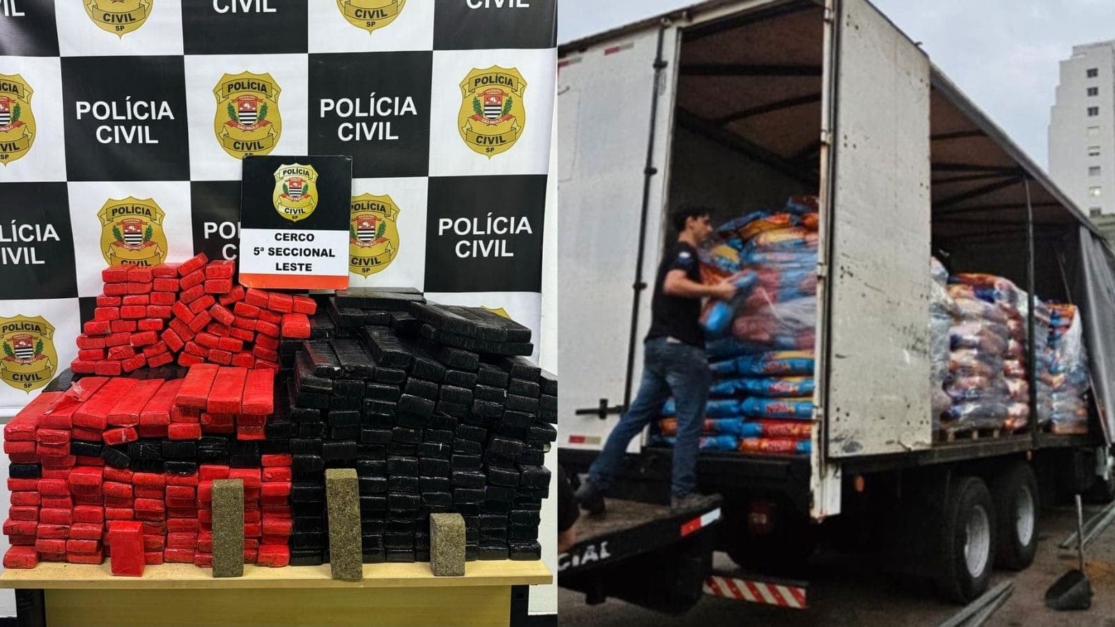 Drogas foram encontradas em carga de ração