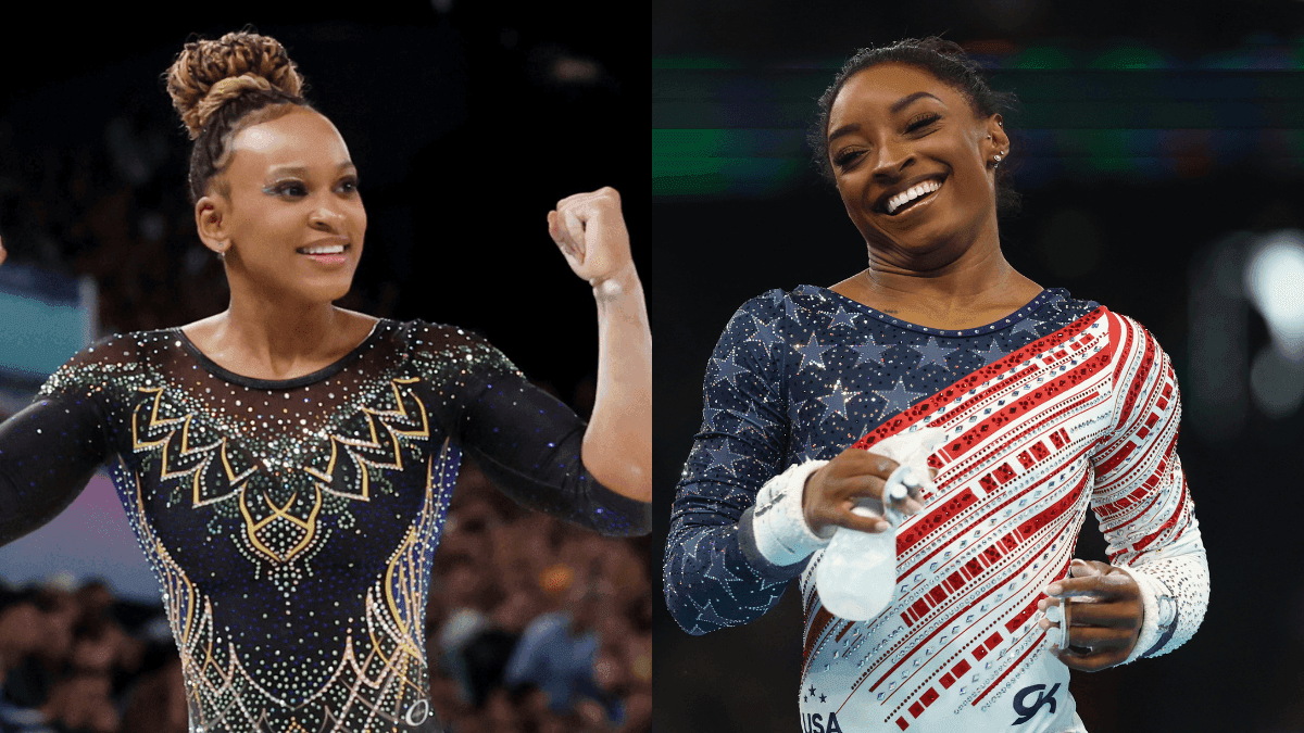 Rebeca Andrade e Simone Biles