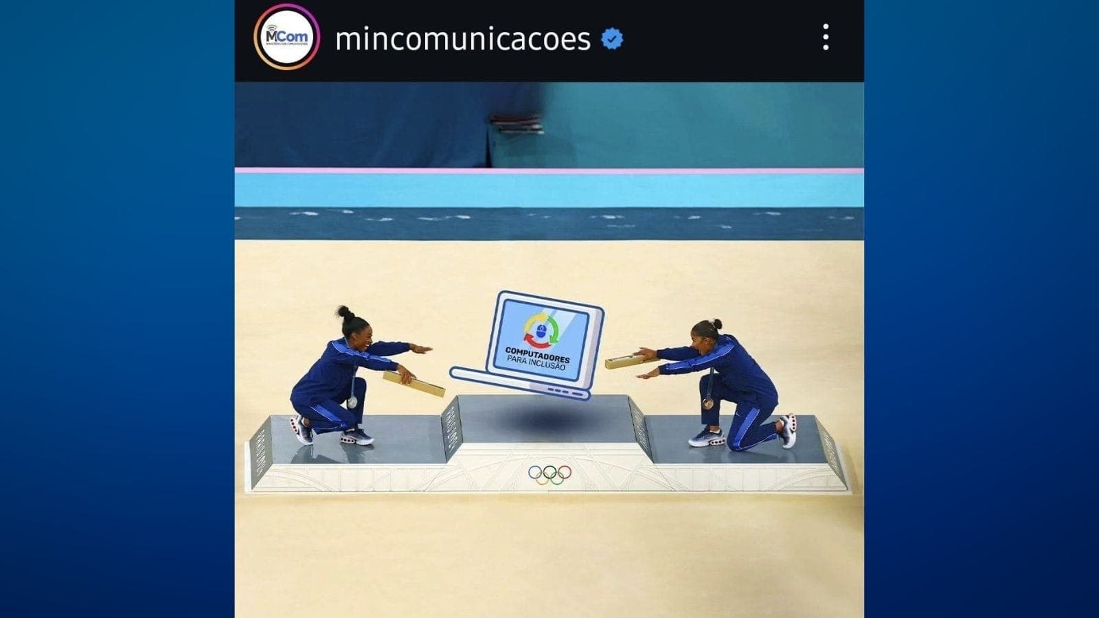 Ministério apaga Rebeca Andrade em post