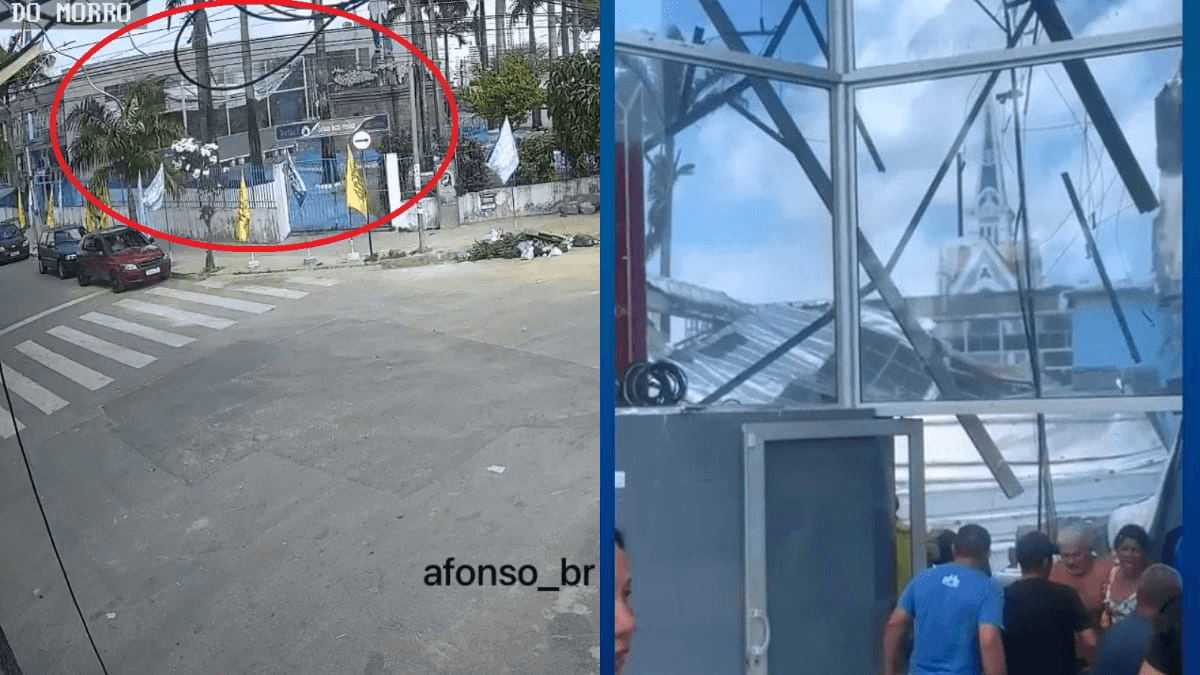 Teto desaba em Santuário no Recife