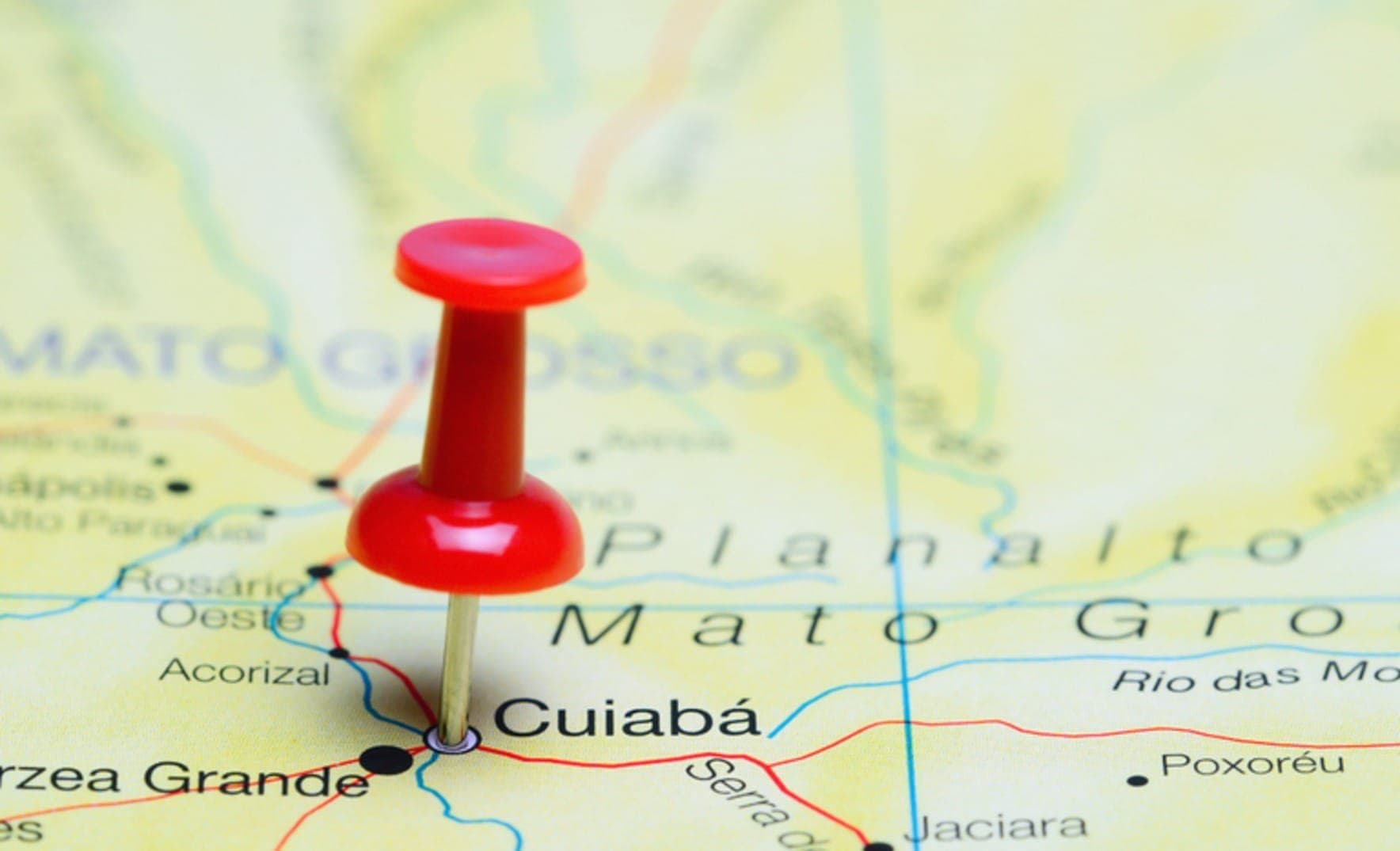Mapa aponta a localização de Cuiabá