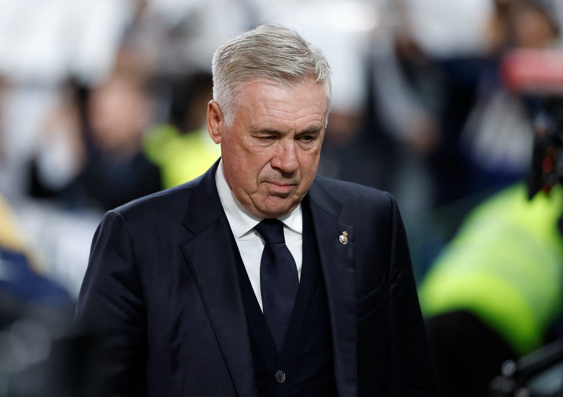 Carlo Ancelotti em ação pelo Real Madrid