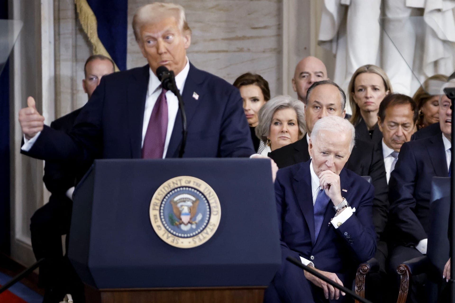 Trump em sua posse como presidente dos EUA