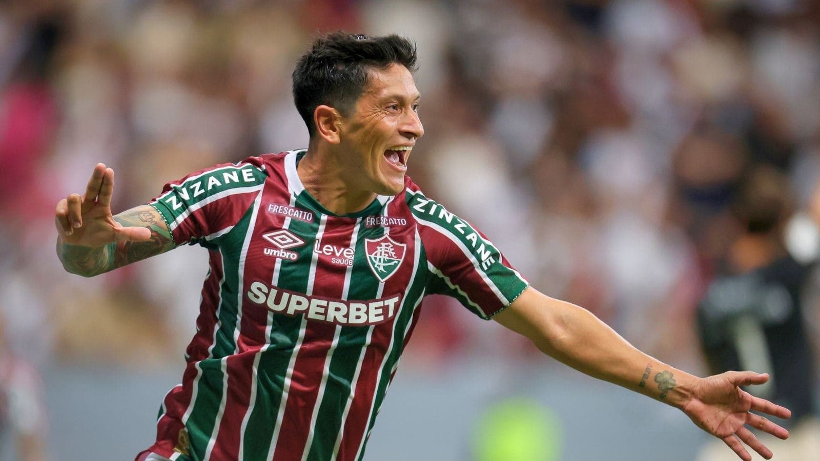 Germán Cano comemora gol contra o Vasco