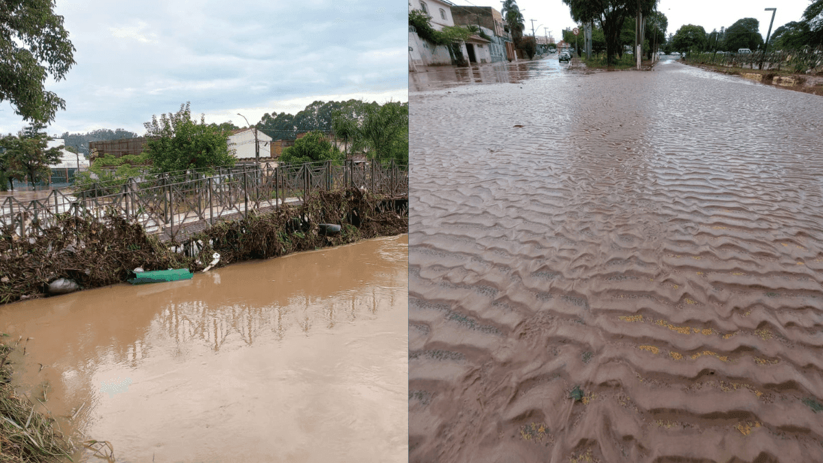 Trechos alagados em Santa Bárbara d'Oeste