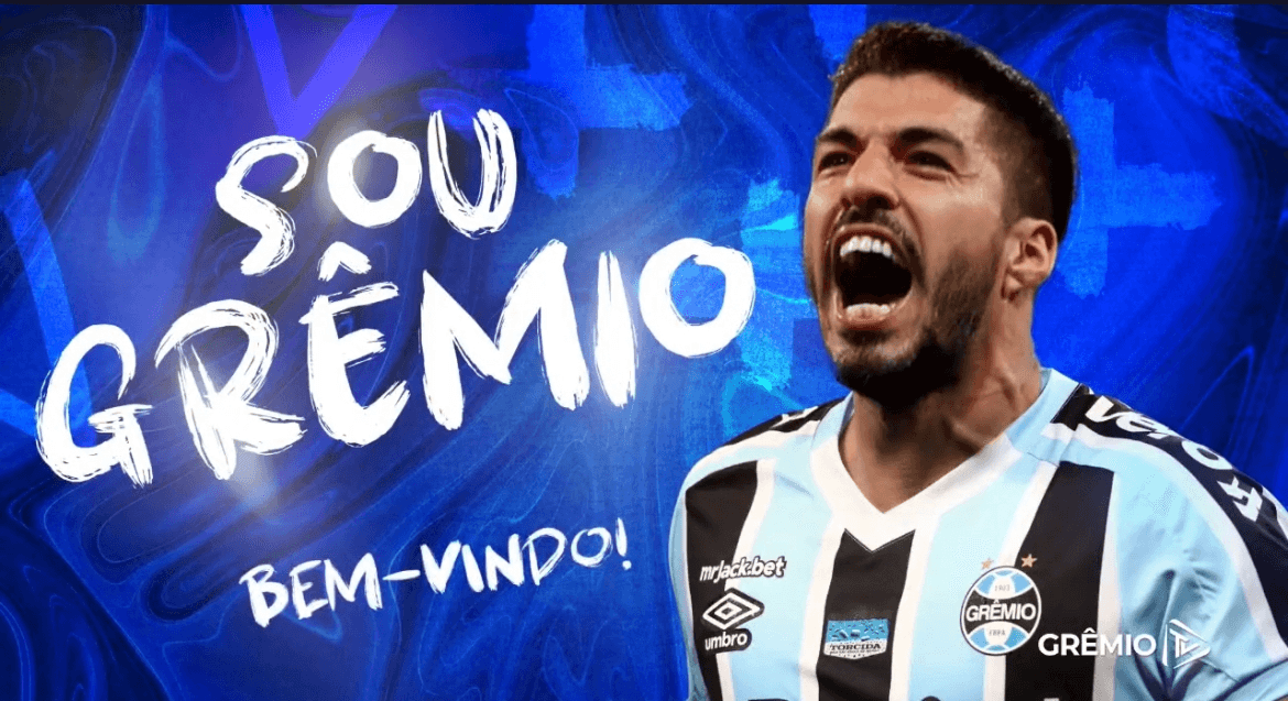 Grêmio anuncia a contratação do centroavante Luis Suárez