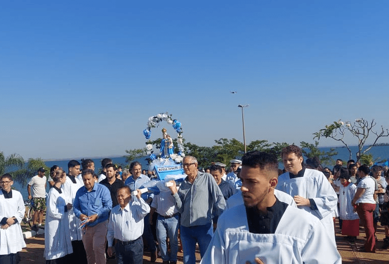 Imagem de Nossa Senhora desembarcou no Pier de Epitácio