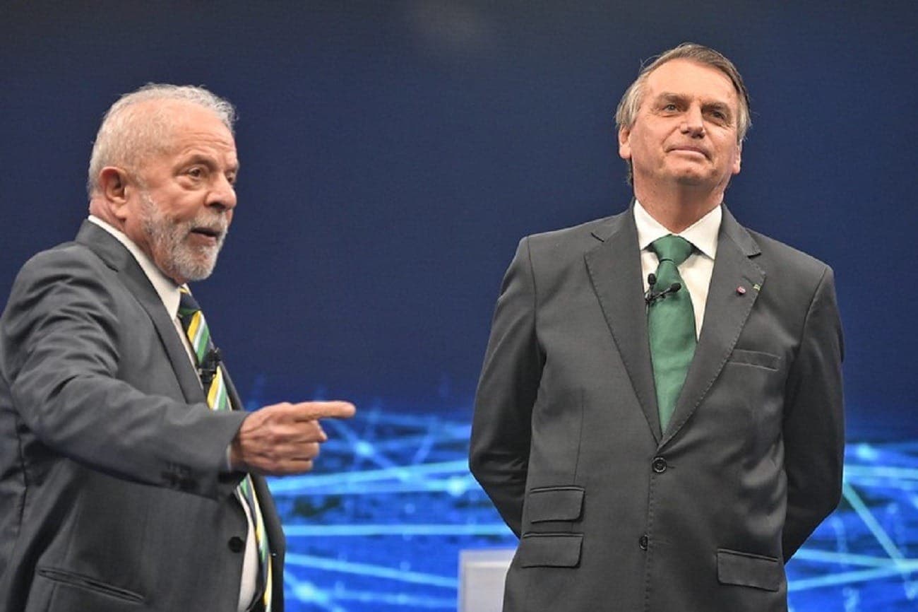 Imagem de arquivo de debate entre Lula e Bolsonaro